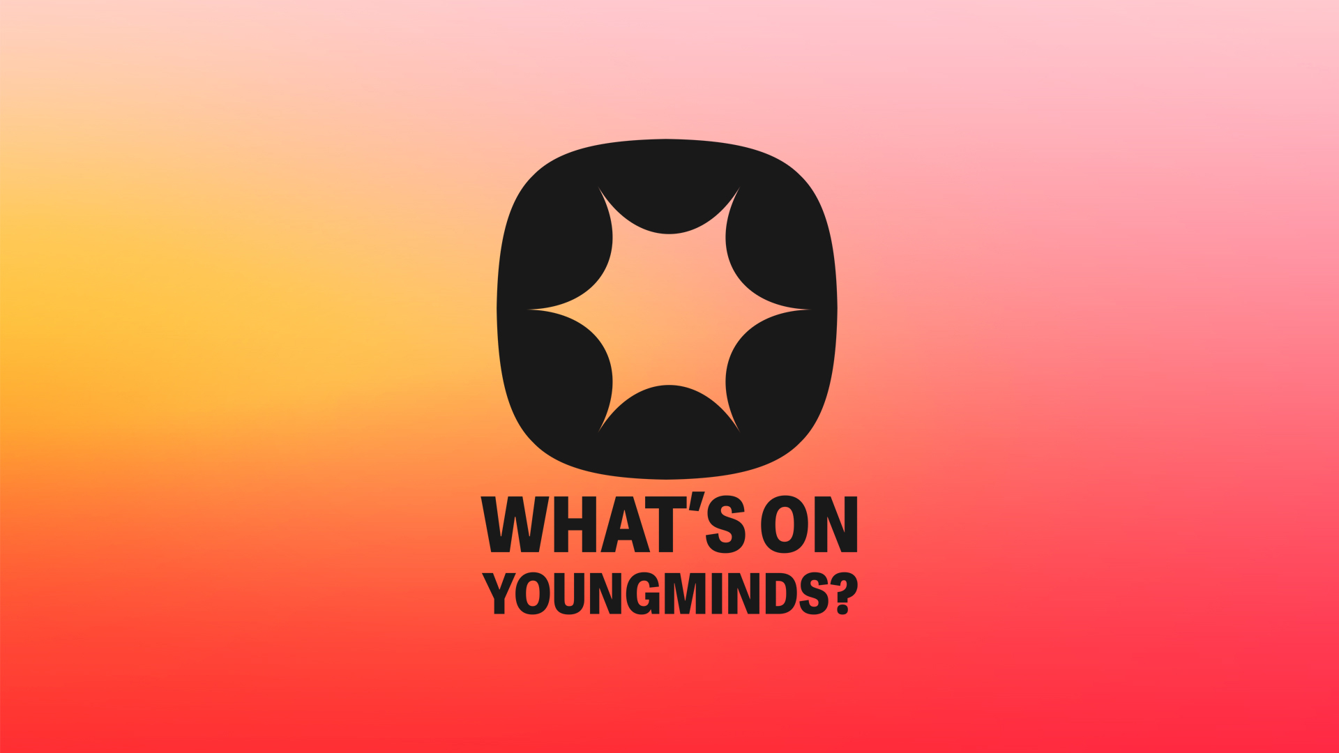 Podcast artwork: a star inside a circle on a red to orange gradient background. Text reads: What's On YoungMinds?